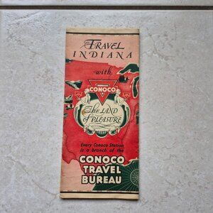 Vintage Conoco Road Map--Indiana